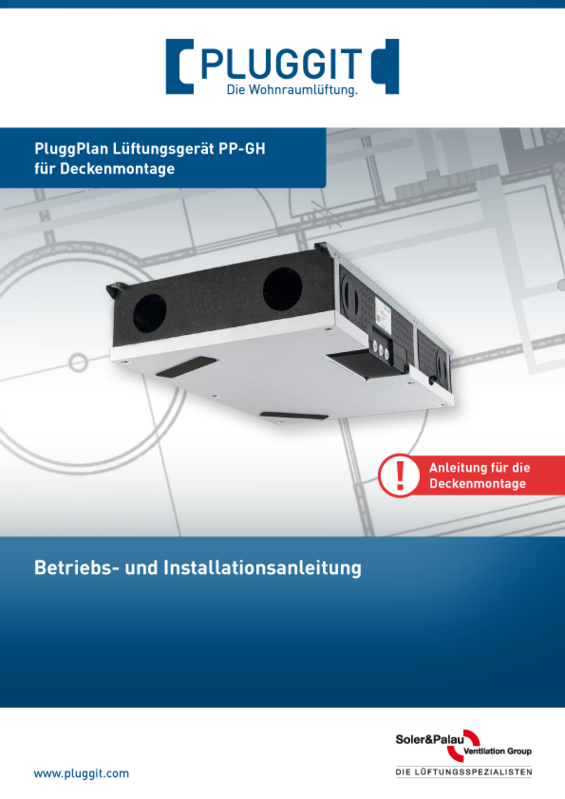 Zu- und Abluftventilator für PP-GV/GH und PP-G Pluggit, M1